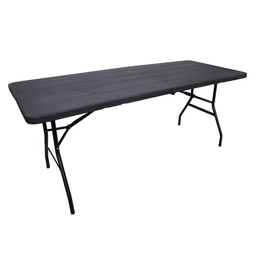 Mesa negra plegable valija 180x74x74 cm