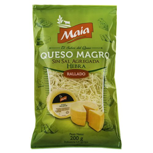 Queso rallado MAIA Magro hebras sin sal 200 g