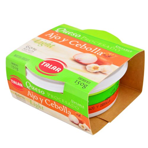 Queso crema TALAR ajo y cebolla bajas calorías 150 g