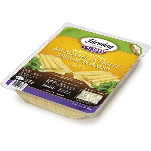 Queso muzzarella FARMING light fetas 200 g