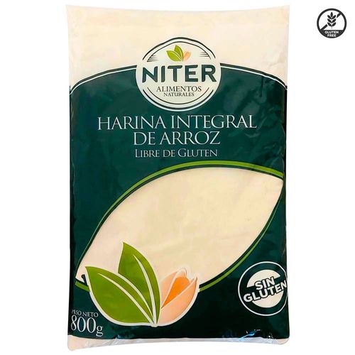 Harina integral de arroz NITER sin gluten 800 g