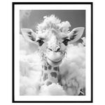 Lamina-con-marco-40x50-cm-Jirafa-blanco-negro-0