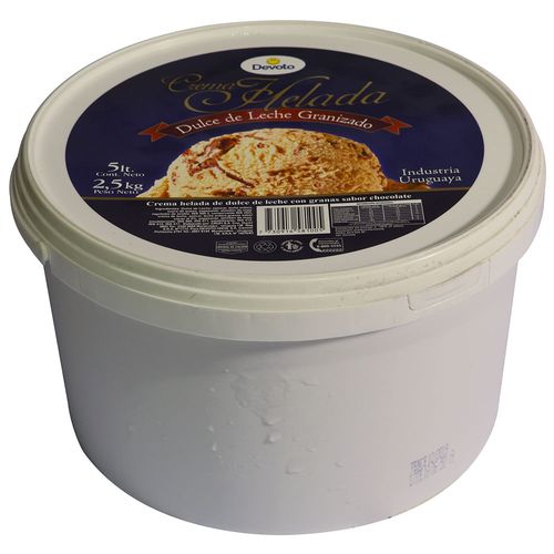 Helado DEVOTO dulce de leche granizado 5 L