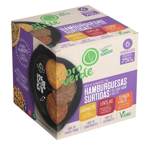 Hamburguesas veganas ORO VERDE 6 un. 750 g