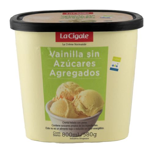 Helado sin azucar LA CIGALE vainilla 800 ml