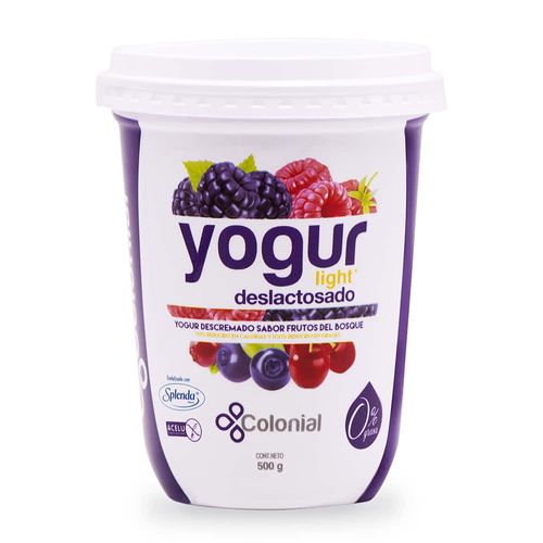 Yogur COLONIAL light deslactosado frutos del bosque 500 g