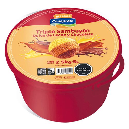 Helado CONAPROLE Sambayón/Chocolate/DDL 5 L