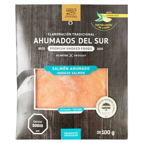 Salmón ahumado con limón AHUMADOS DEL SUR 100 g