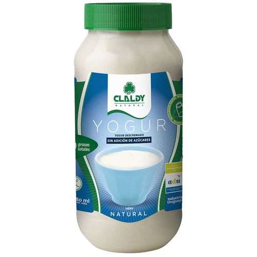 Yogur CLALDY descremado natural 780 cc