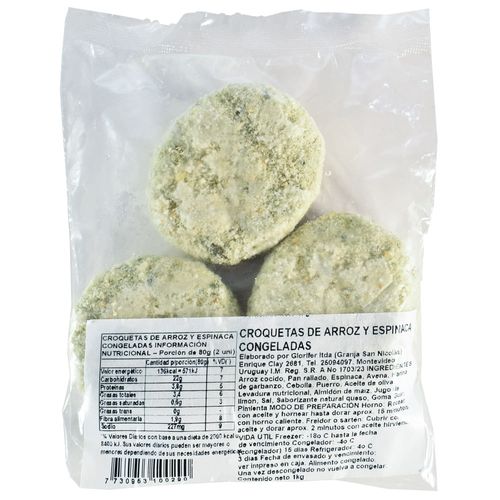 Croquetas de Arroz Espinaca COOKING LIFE x 3 un. 135 g