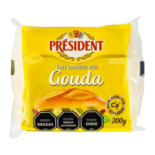 Queso Gouda para Sandwich PRESIDENT 200 g