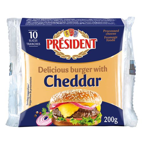 Queso especiales para hamburguesa PRESIDENT 200 g