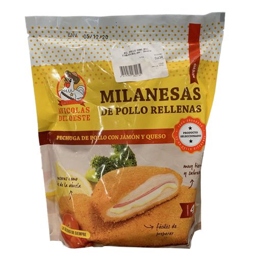 Milanesa de pollo AV. OESTE congelado rellena la abuelita al vacío x 1 kg