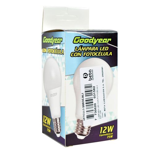 Lámpara led con fotocelula E27 12W 3000K