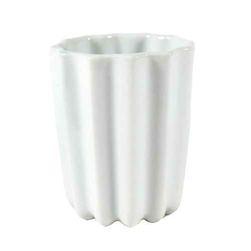 Ramequín ondulado D5,5x6,5 cm porcelana blanco
