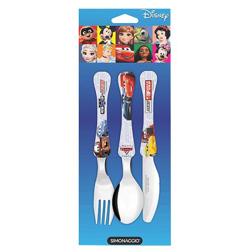 Set x 3 cubiertos para niño Cars