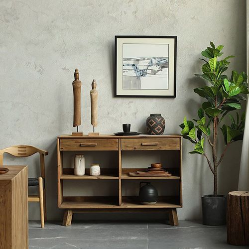 Mueble en madera 2 cajones 117,8x40x85 cm