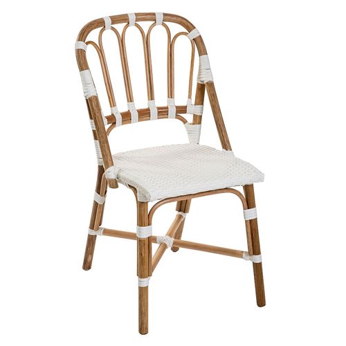 Silla Casablanca rattan natural blanco 46.5x56x87cm