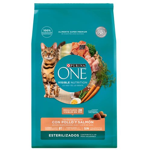 Alimento ONE gato esterilizado pollo y salmon 2 kg