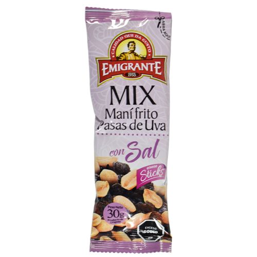 Stick mix EMIGRANTE maní con sal y pasas 30 g