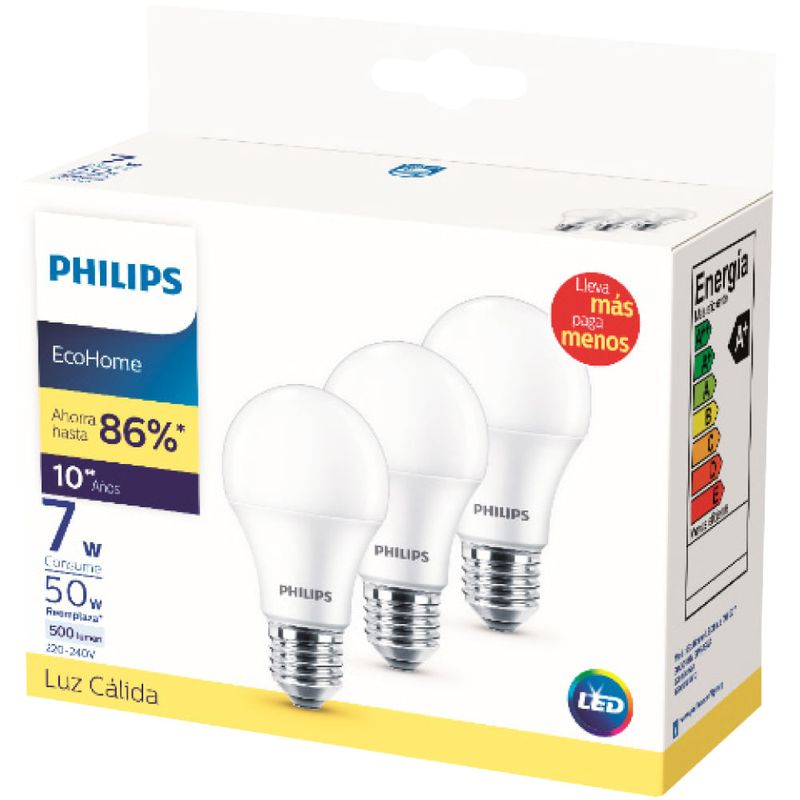 Lampara-LED-PHILIPS-Ecohome-calida-x-3-7W-0