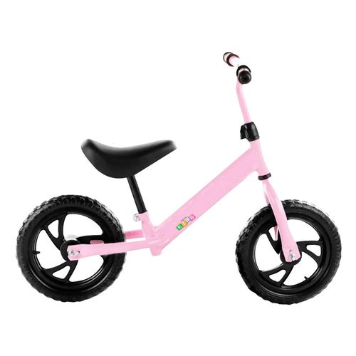 Bicicleta metálica rosa sin pedales