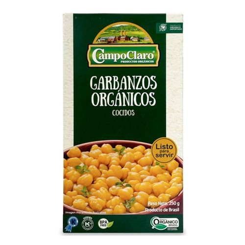 Garbanzos orgánicos cocidos CAMPOCLARO 250 g