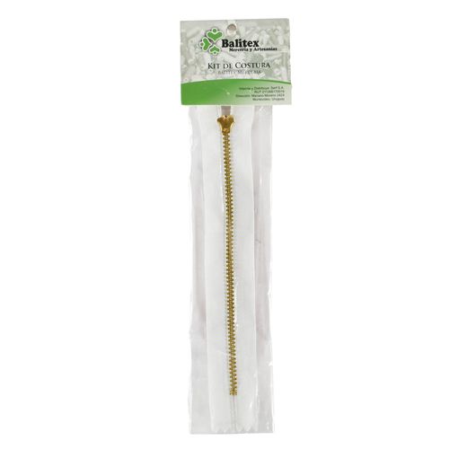 Cierre metálico blanco 15 cm