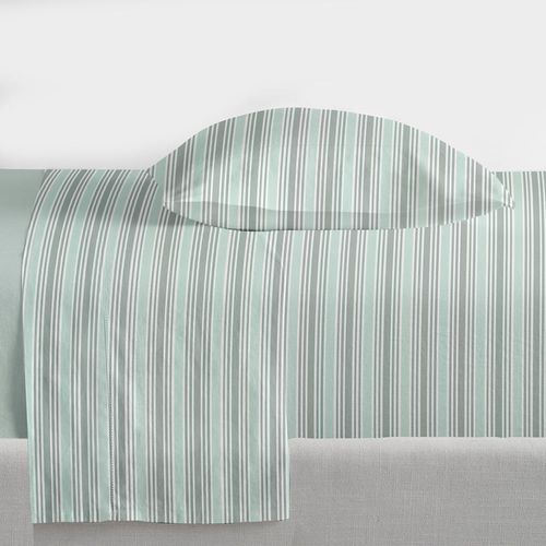 Juego de sabanas HOME Twin Xl Microfibra a rayas verde