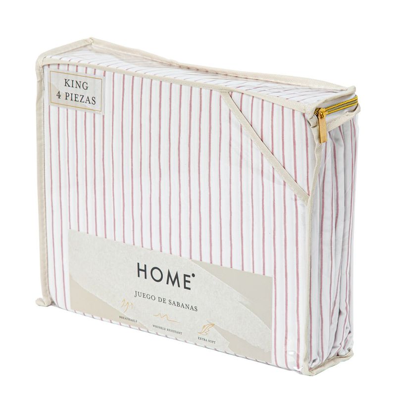 Juego-de-Sabanas-HOME-King-Size-estampado-lineas-rosa-0