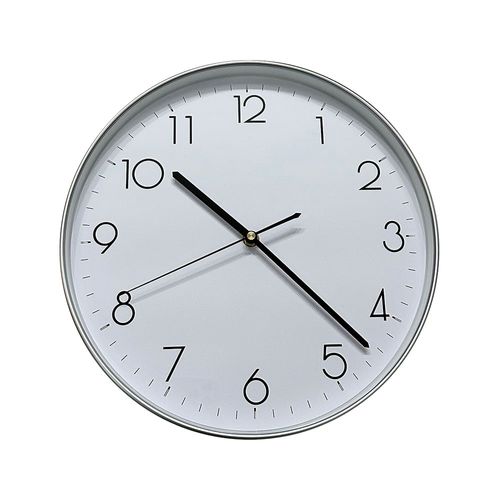 Reloj de pared d:30cm blanco / plateado