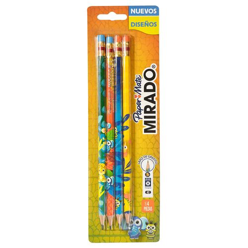 Lápiz de escribir Nº2 con goma 4 un.