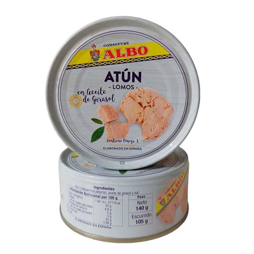 Atún lomos en aceite ALBO 140 g