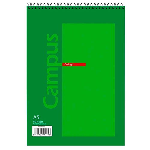 Block CAMPUS A5 rayado con espiral 70h tapa flexible