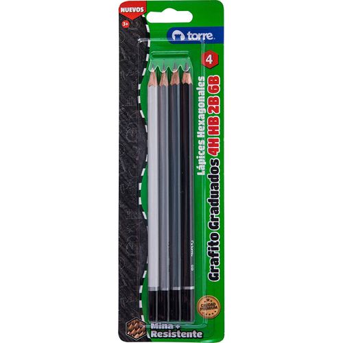 Lápices TORRE graduados 4H HB 2B 6B