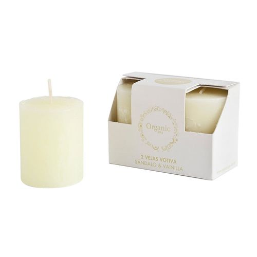 Vela votiva ORGANIC sándalo vainilla x 2 un.