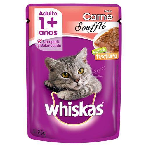 Alimento para gatos WHISKAS souffle carne 85gr