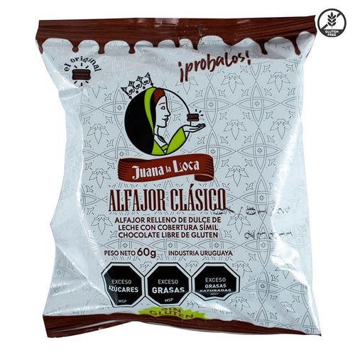 Alfajor sin gluten chocolate negro JUANA LA LOCA 60 g