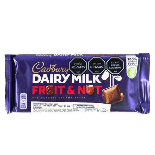 Chocolate CADBURY Fruta y Nuez 110 g