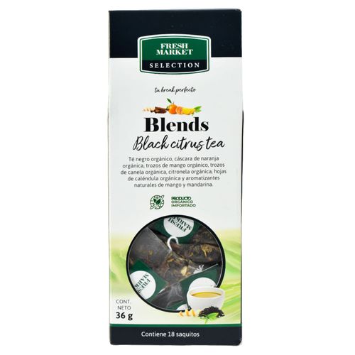 Té FRESH MARKET Selection Black Citrus 18 Sobres