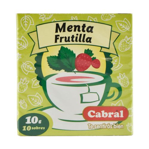 Te CABRAL Menta con frutilla 10 sobres