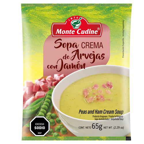 Sopa crema arvejas con jamón MONTE CUDINE