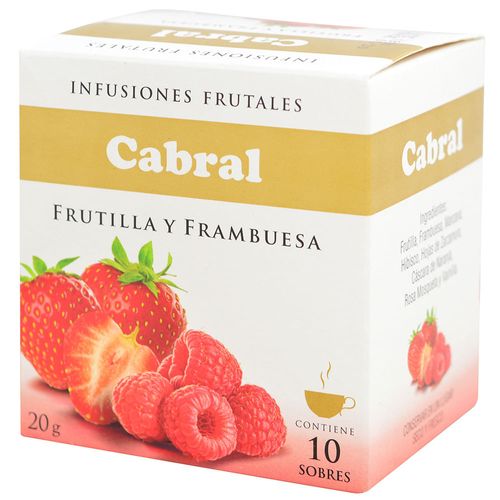 Té CABRAL frutilla y frambuesa 10 un.