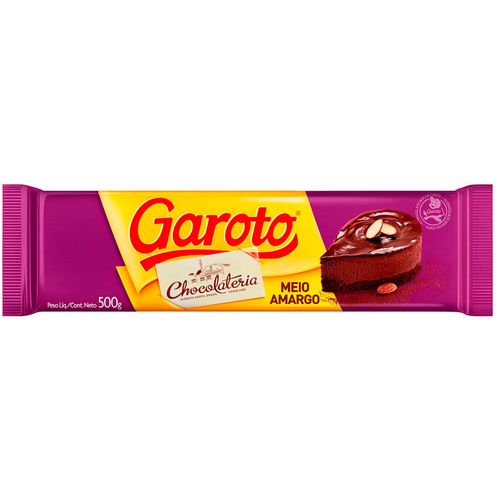 Chocolate cobertura GAROTO medio amargo 500 g