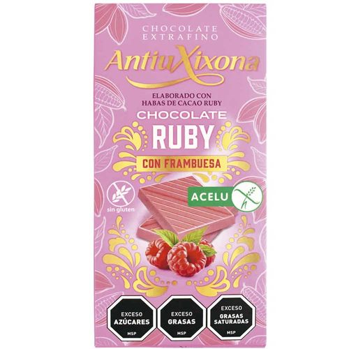 Chocolate ANTIUXIXONA ruby con frambuesa 100g