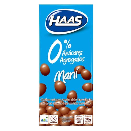 Maní con chocolate HAAS 0% azúcar 70g