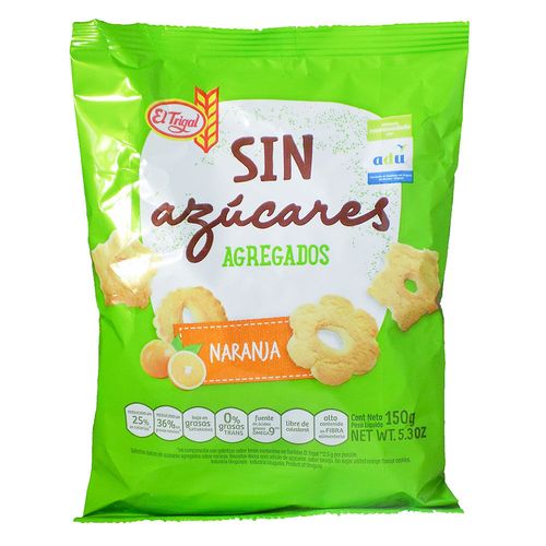 Galletas dulces EL TRIGAL sin azúcar naranja 150 g