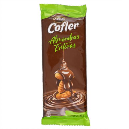 Chocolate COFLER leche con almendras 140 g