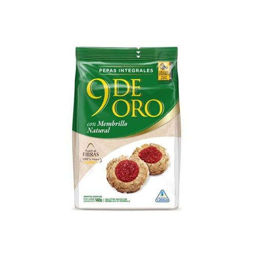 Galletitas pepas 9 DE ORO integrales 140 g