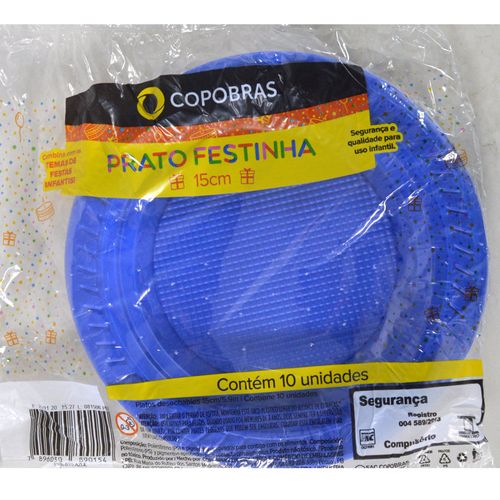 10 platos azules PSAI de 15cm